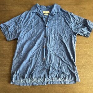Tommy Bahama Silk Blue Button Down Shirt M